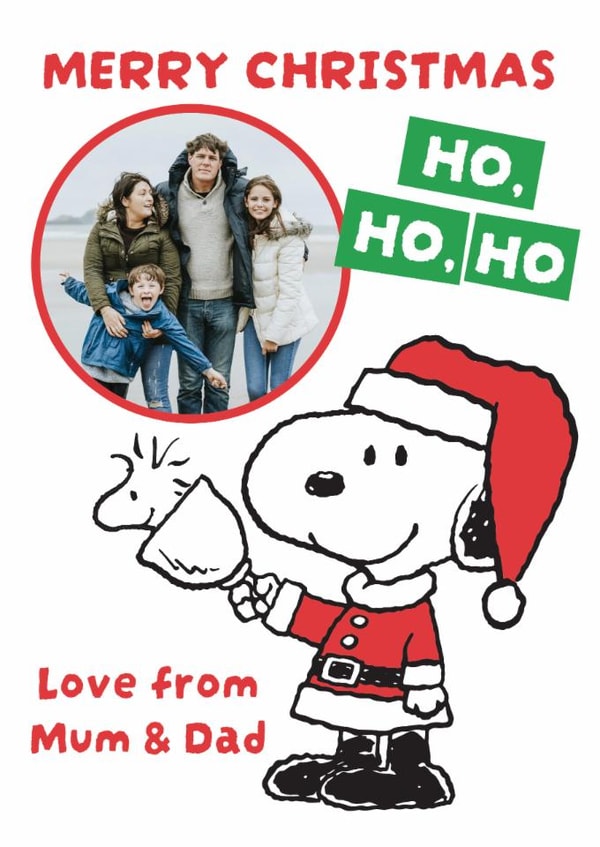 Personalised Snoopy Christmas Photo Card From Mum & Dad – Santa Fun created by Danilo