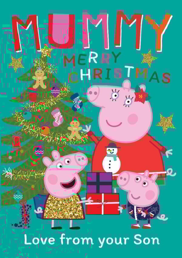 Peppa Pig Christmas Card for Mummy – Love from Son created by Danilo