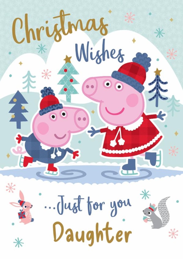 Peppa Pig Christmas Card for Daughter – Skating Fun created by Danilo