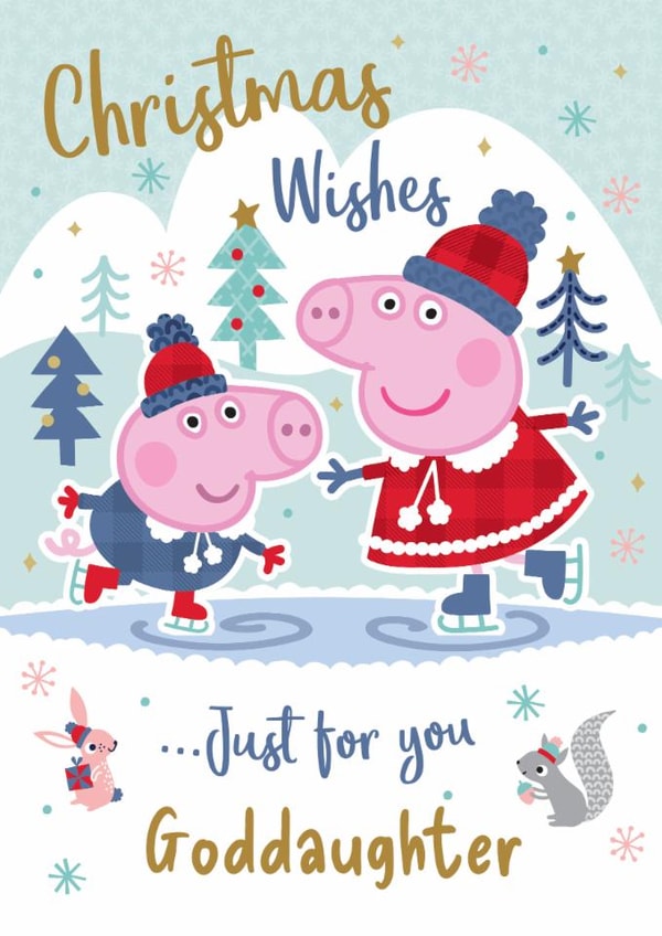 Peppa Pig Christmas Card for Goddaughter – Skating Fun created by Danilo