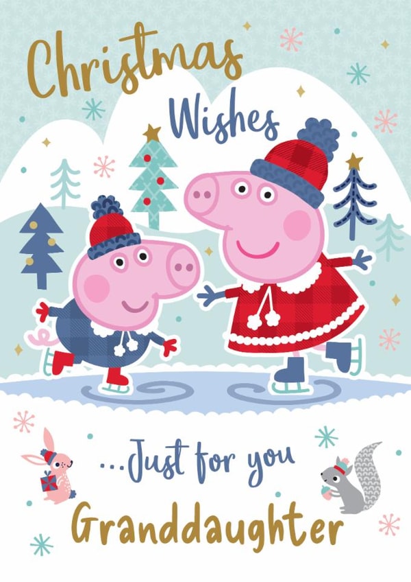 Peppa Pig Christmas Card for Granddaughter – Skating Fun created by Danilo