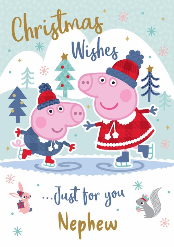 Peppa Pig Christmas Card for Nephew – Skating Fun created by Danilo