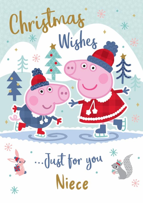 Peppa Pig Christmas Card for Niece – Skating Fun created by Danilo
