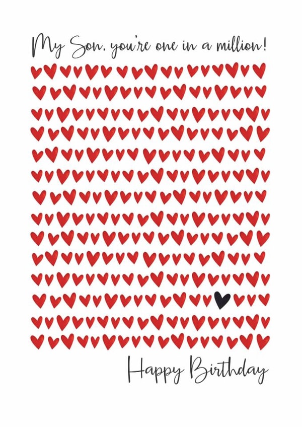 Heartfelt Birthday Card - For Son - Hearts created by The Boy and the Bear