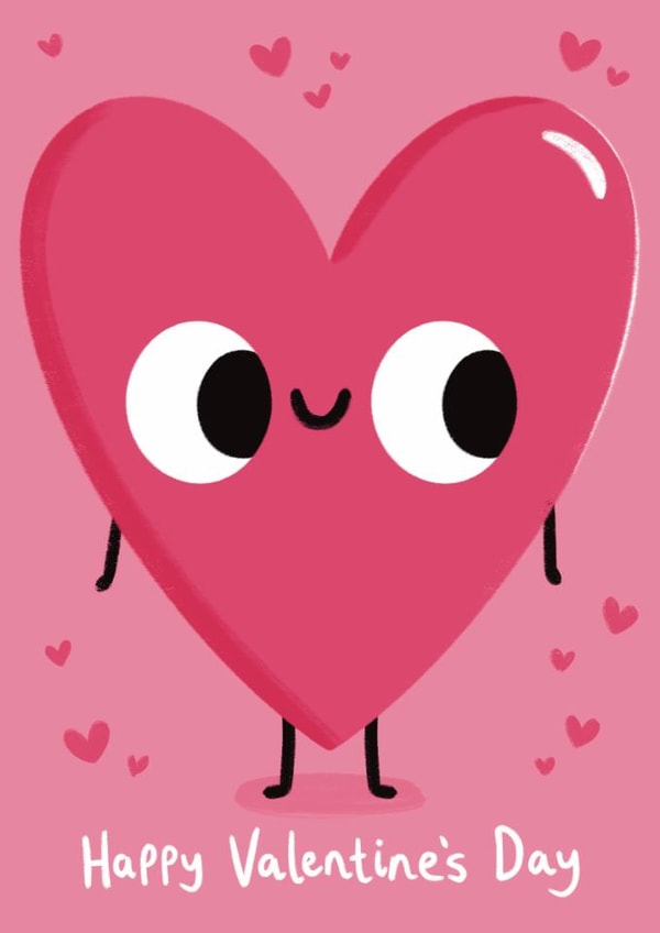 Cute Valentine's Day Card - Happy Valentine's Day - Retro Heart created by Sophie Kent Illustration