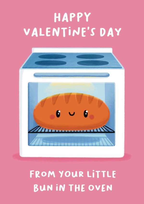 Cute Valentine's Day Card - From Bump - Little Bun in The Oven created by Sophie Kent Illustration