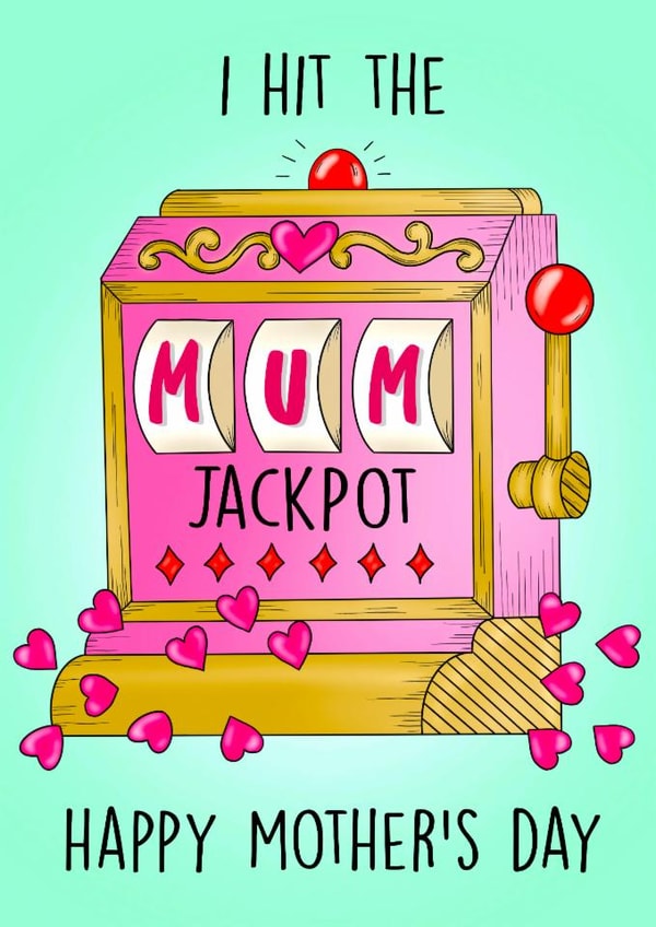 Cute Mothers Day Card - Mum Jackpot created by Poppy & Mabel 