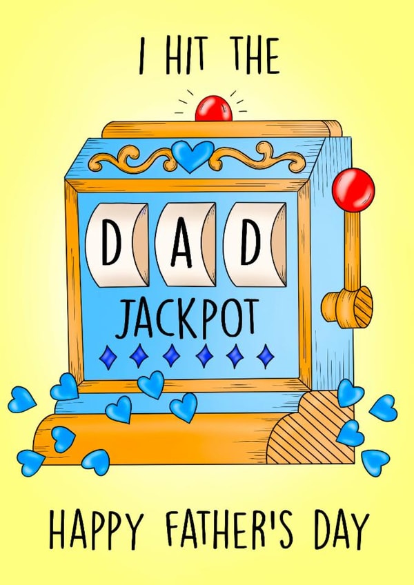 Cute Fathers Day Card - Dad Jackpot created by Poppy & Mabel