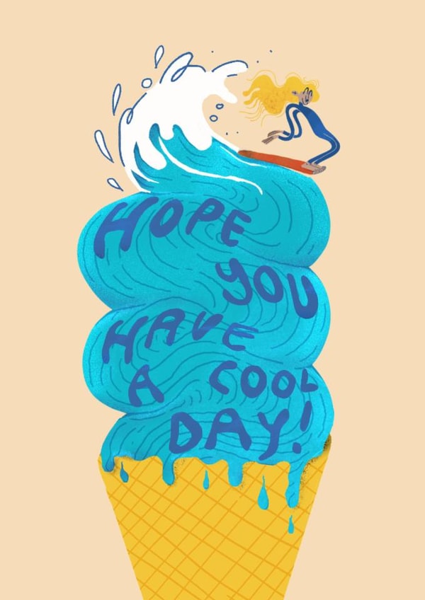 Fun Birthday Card - Ice Cream - Surf created by Laura McHugh