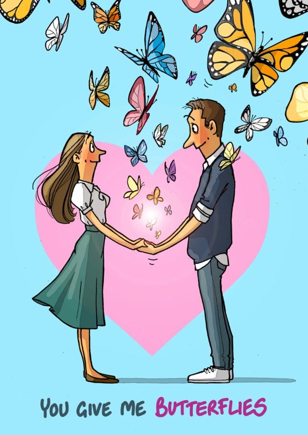 Cute Valentine's Day Card - Butterflies created by Bryony Jackson Walters