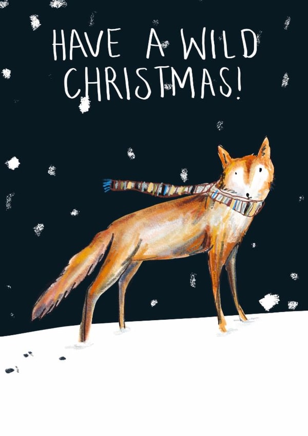 Cute Christmas Card - Wild Fox created by Harriet Lowther