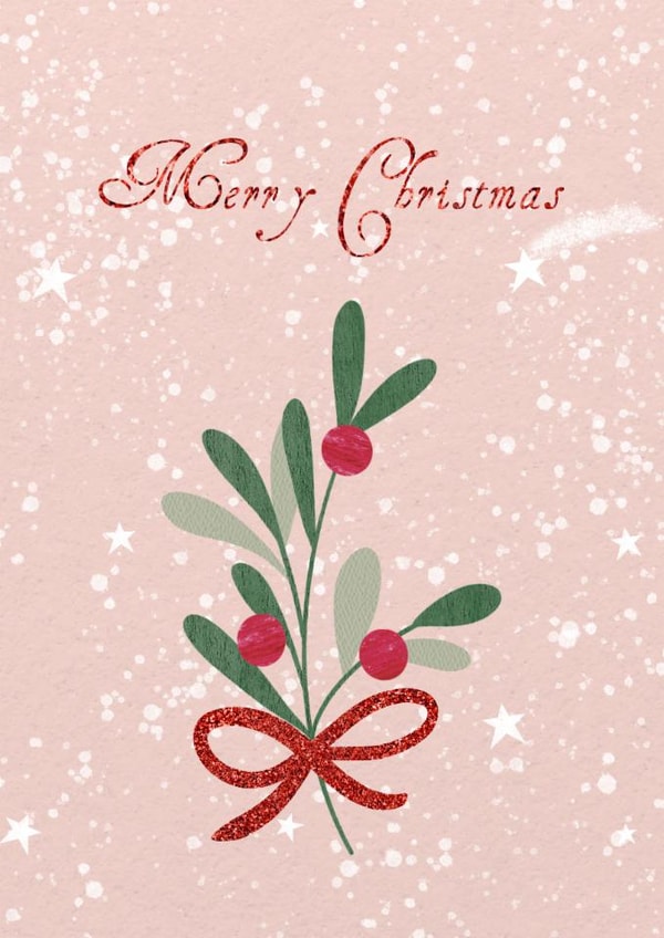 Pink Holly Christmas Card created by Nika Venturini