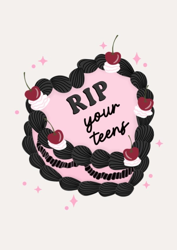 Cute Birthday Card - 20th - RIP To Your Twenties created by Dolly’s Doodles