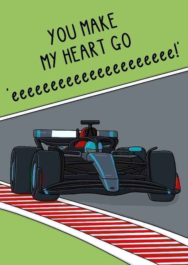 Funny Valentines Card - Formula 1 - Mercedes created by OhJaye