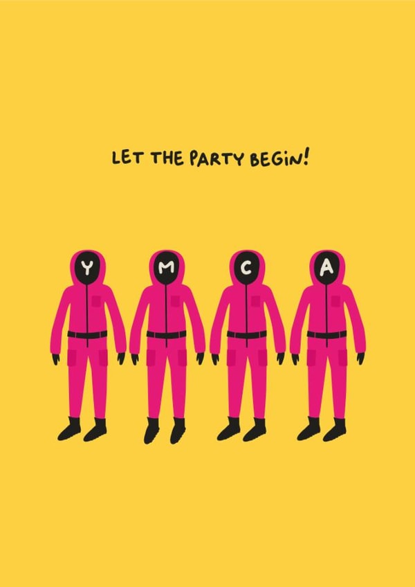 Funny Birthday Card - Squid Game - YMCA created by PaperJam Print Co.