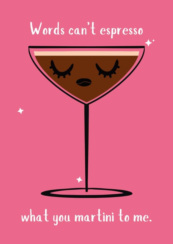 Cute Birthday/Love & Friendship Card - Cocktail - Espresso created by Kim&Tonic