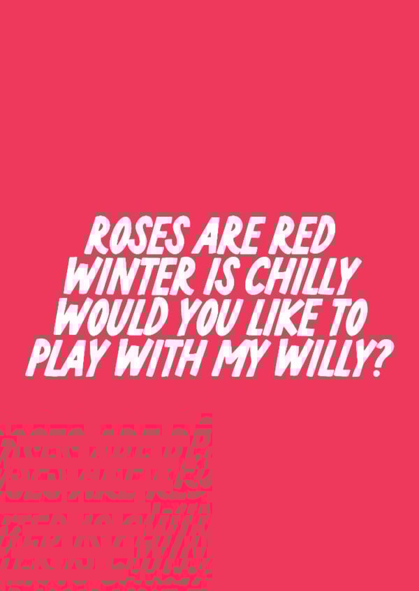 Rude Valentine's Day Card - Play With My Willy created by The Marmalade Cat