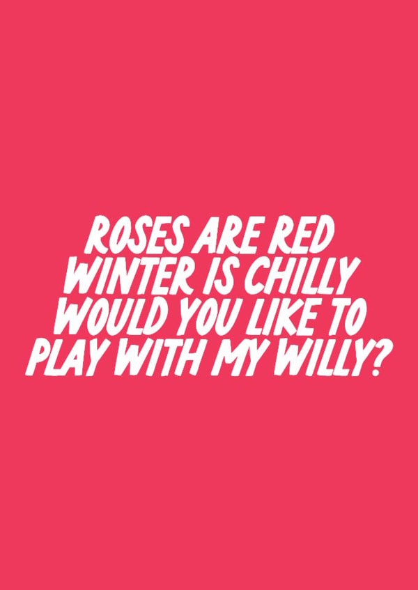 Rude Valentine's Day Card - Play With My Willy created by The Marmalade Cat