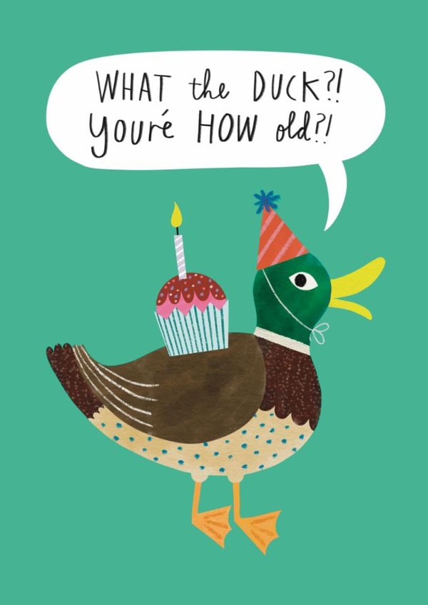 Funny Birthday Card - What the Duck?! created by Alice Mole Illustration