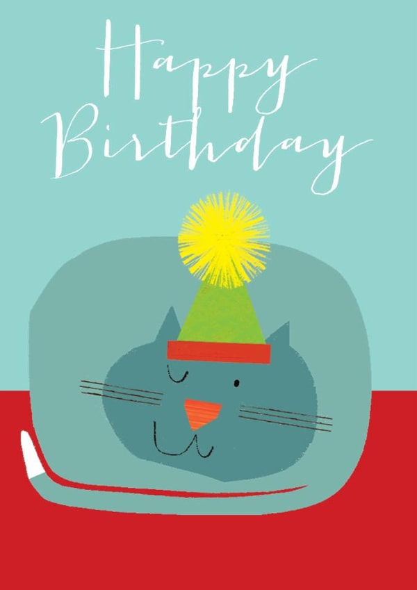 Cute Birthday Card - Sleepy Cat created by Kali Stileman