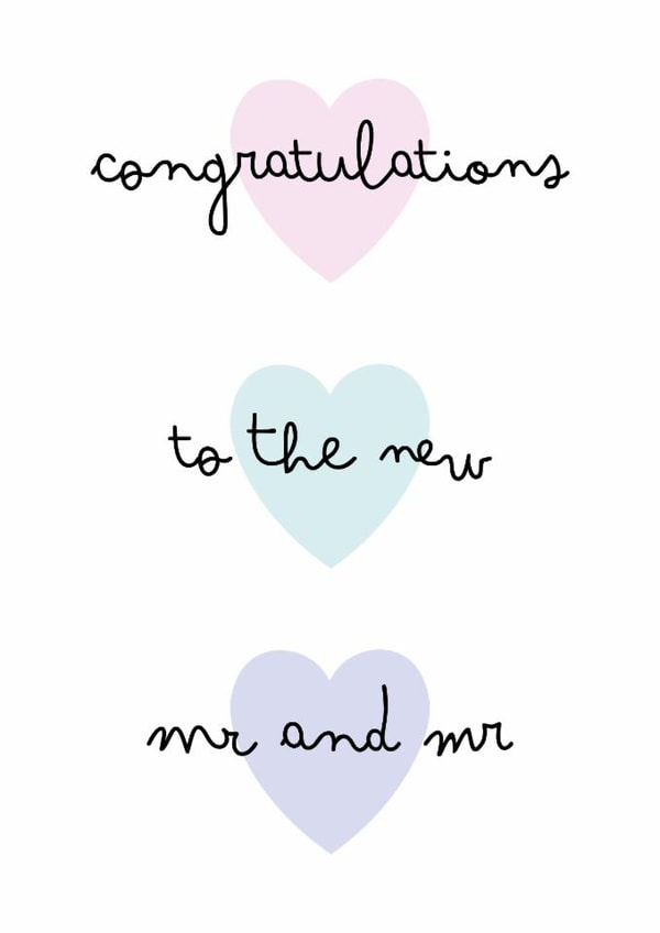 Classic Wedding Card - Congratulations - Mr And Mr created by size3art