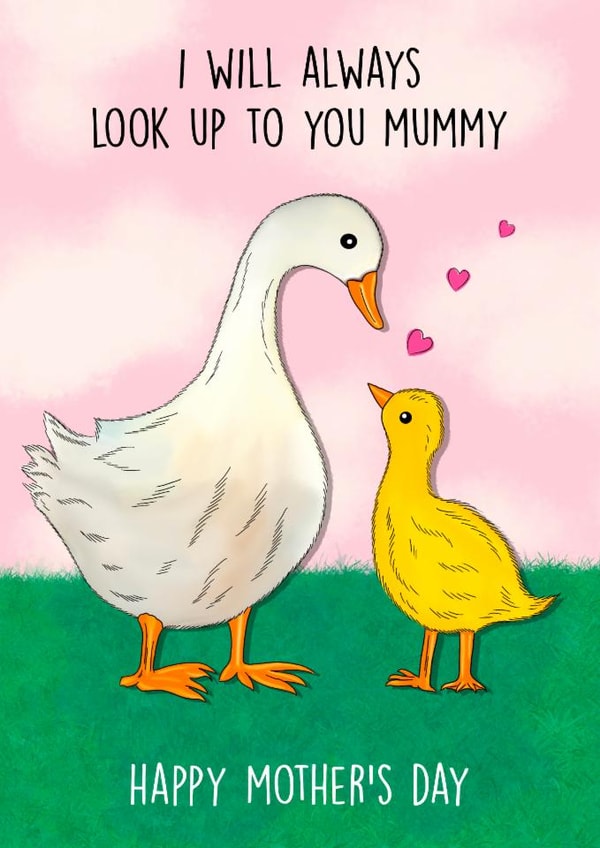 Cute Mothers Day Card - Ducks - Always Look Up To You created by Poppy & Mabel