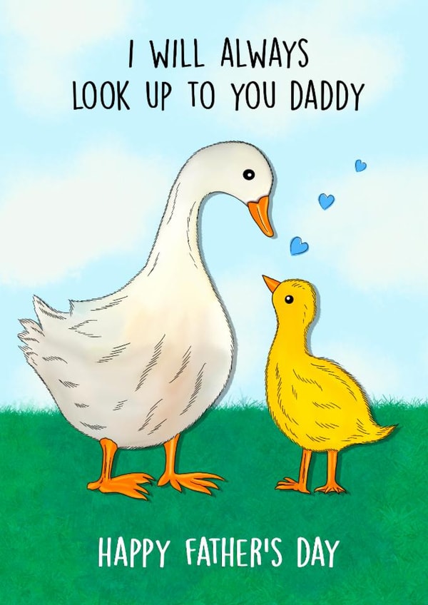 Cute Fathers Day Card - Ducks - Always Look Up To You created by Poppy & Mabel