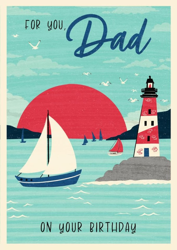 Classic Birthday Card - For Dad - Sailing created by Dalia Clark Design