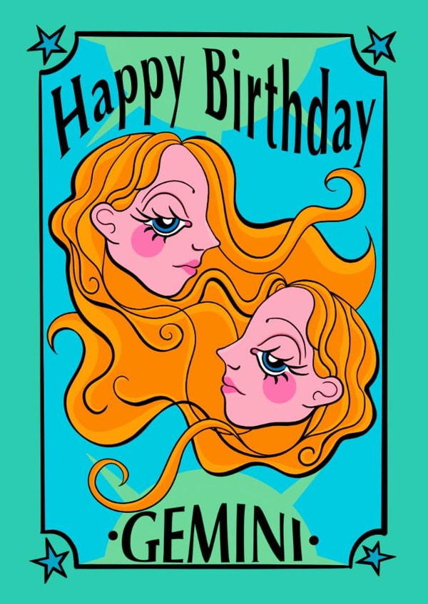 Pretty Birthday Card - Horoscope - Gemini created by Scruffysprite