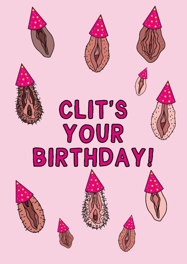 Funny Birthday Card - Clit's Your Birthday created by Gem Draws Stuff