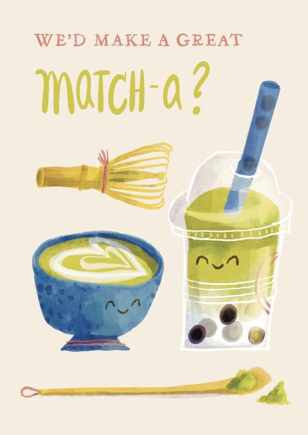 Cute Valentine's Day Card - We'd Make A Great Match-A - Pun created by Julep and Trubbs