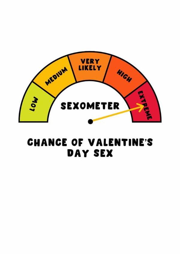 Naughty Valentine's Day Card - Sexometer created by Pink Peach Cards