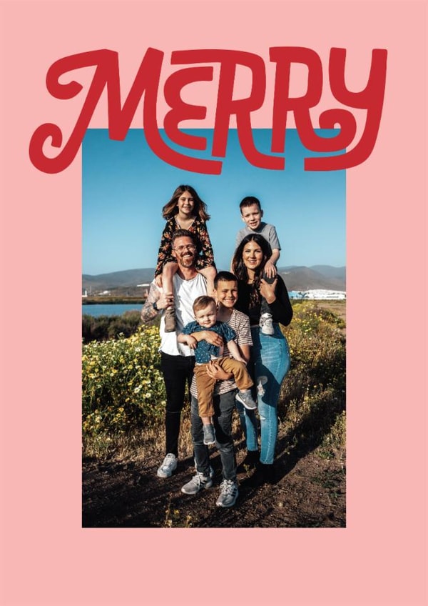 Cute Christmas Card - Bright Merry Typography created by Alicia Schultz