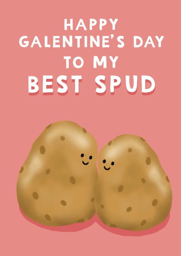 Cute Galentine’s Day Card - Best Spud created by Giddy Kipper