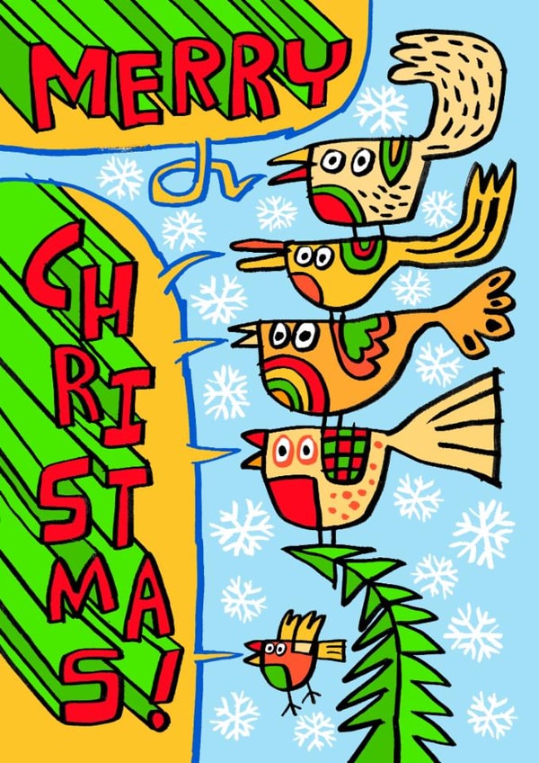 CUTE BIRDS WISHING MERRY CHRISTMAS! created by Dave Sutton