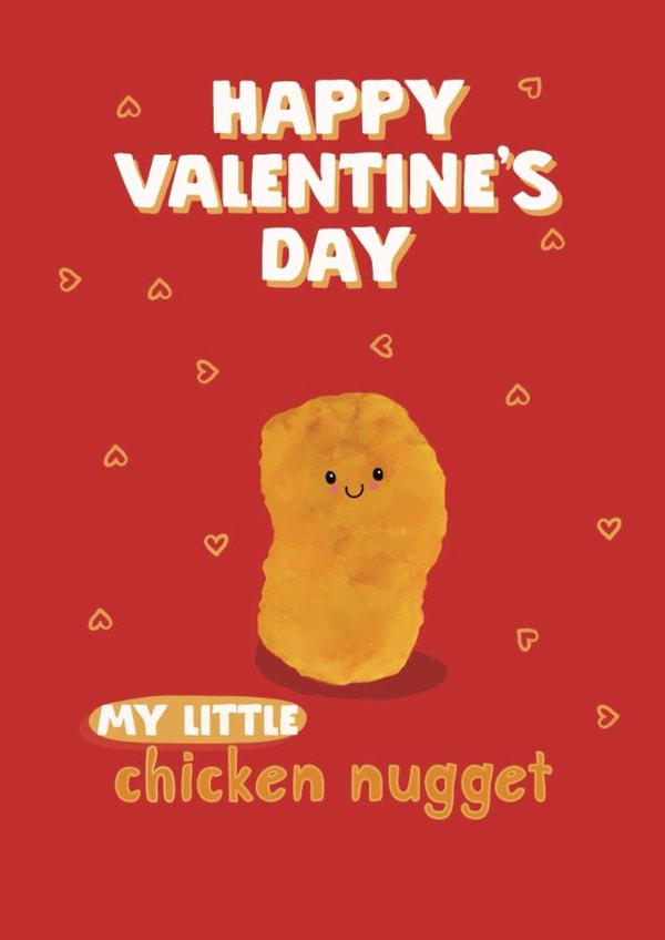 Cute Valentine’s Day Card - Chicken Nugget created by Giddy Kipper