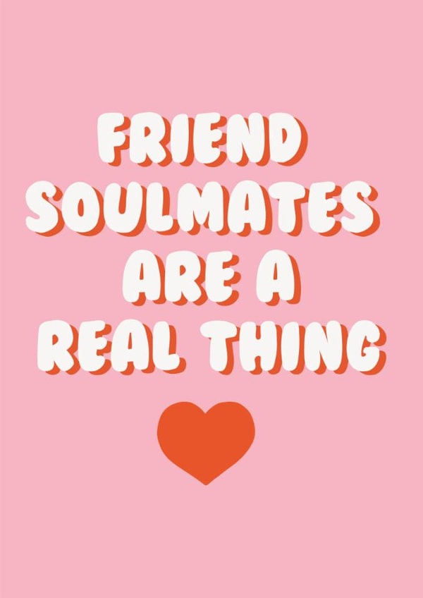 Cute Valentine's Day Card - Friend Soulmates - Galentine's created by Stuck Shop Gifts