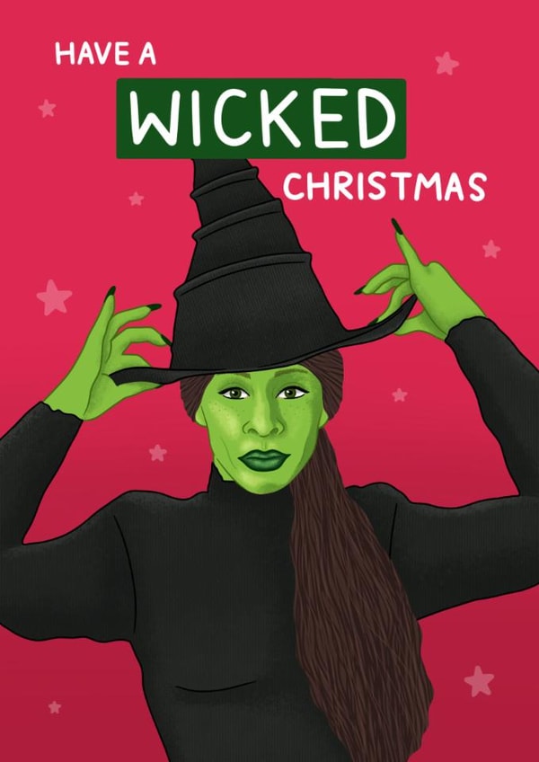 Cute Christmas Card - Wicked - Elphaba created by Blue Kiwi Design