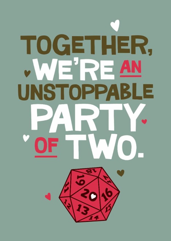 Dungeons & Dragons Card - Party of Two - DnD Card created by Laurent Collective