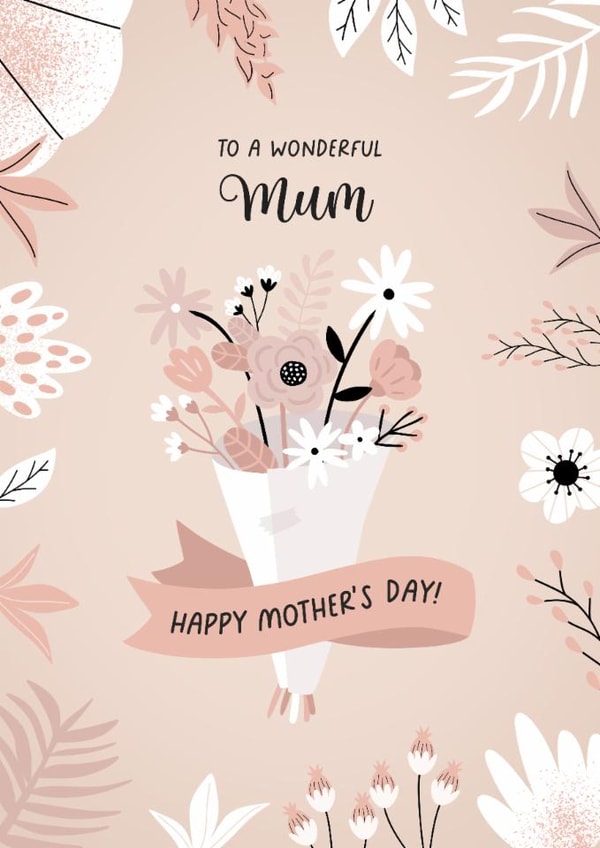 Classic Mother's Day Card - Neutral Florals created by Evie Garnett Designs