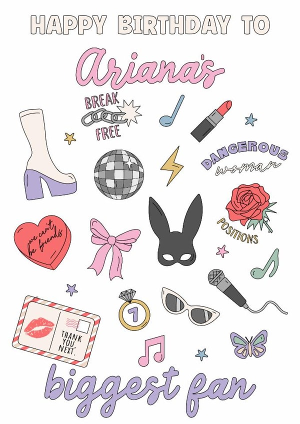 Cute Birthday Card - Ariana Grande's Biggest Fan created by @sophie robbens