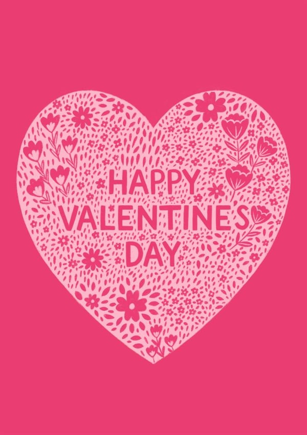 Pretty Valentine's Day Card - Floral Heart created by Pear Tree Press