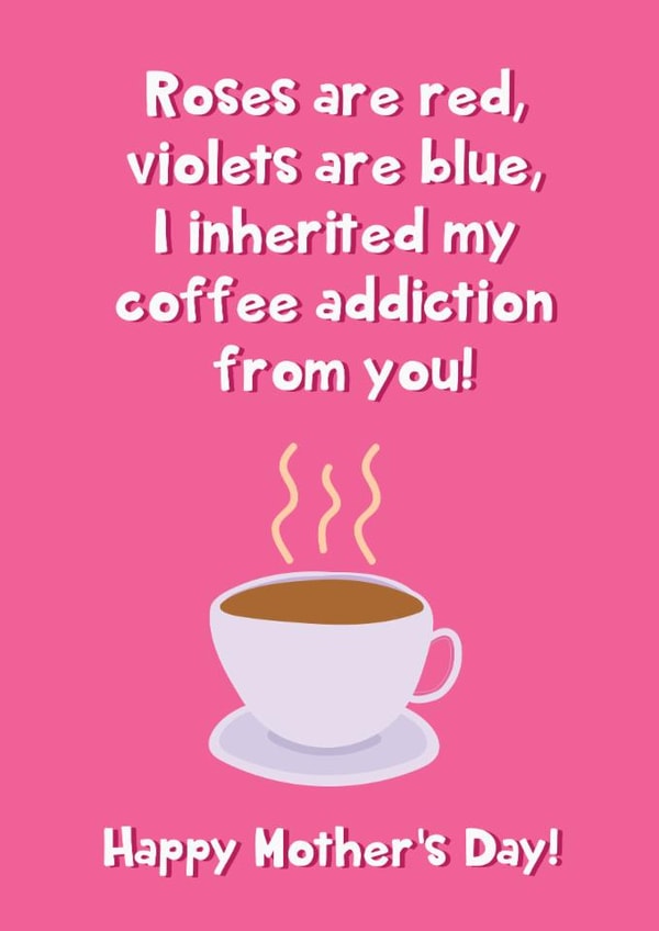 Funny Mother's Day Card - Coffee Addiction created by @Laura Lonsdale Designs