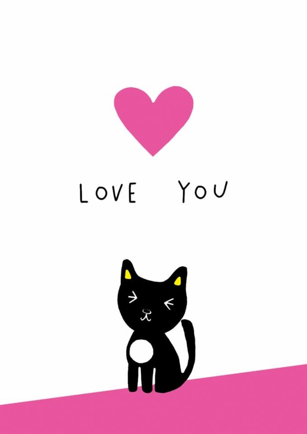 Cute Valentine's Day Card - Cat - Love You created by Earlybird