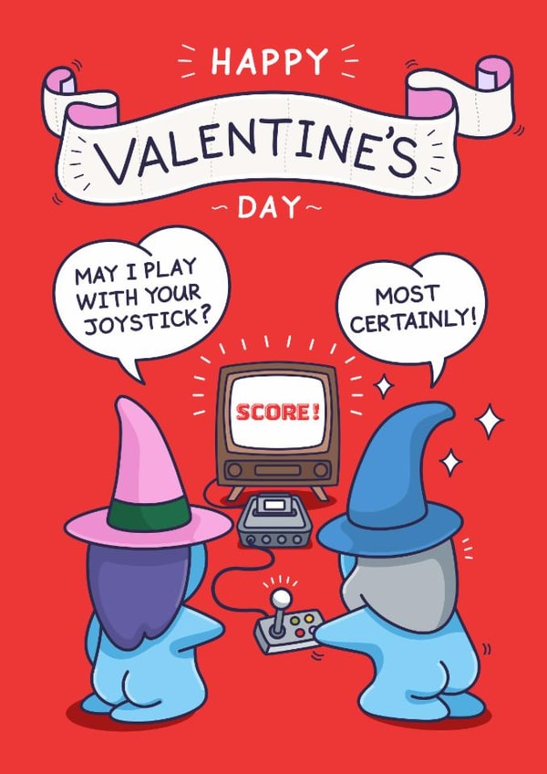 Funny Valentines Day Card - Joystick - Game created by Cheeky Legends