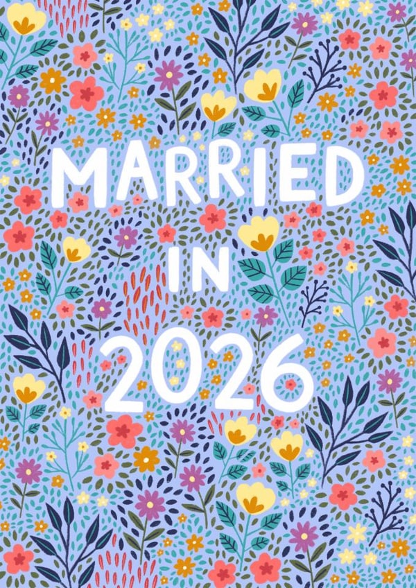 Pretty Wedding Card - Married In 2026 created by Pear Tree Press