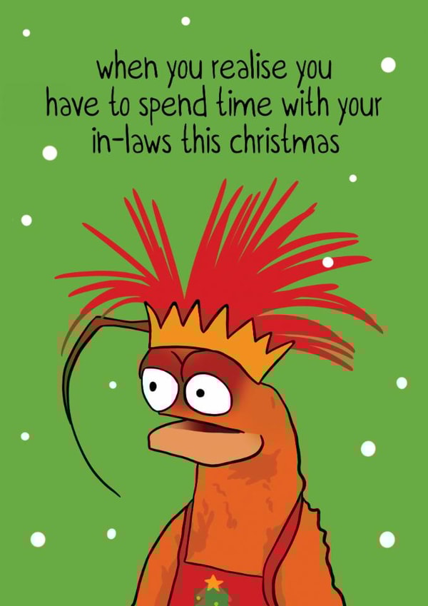 Funny Christmas Card - Pepé The Prawn - In-Laws created by Woody's Design