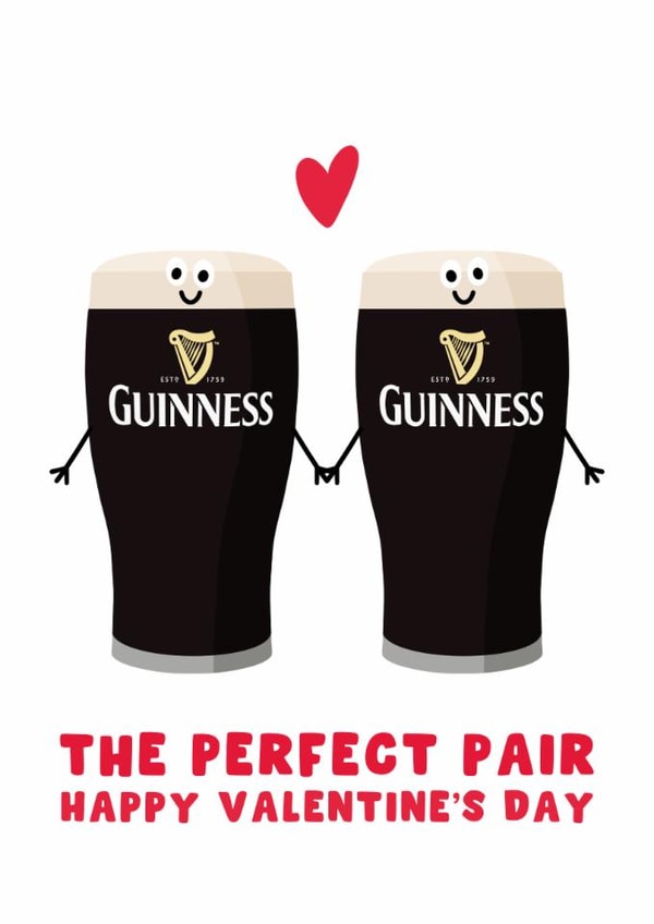 Cute Valentine's Day Card - Guinness - The Perfect Pair created by Pink Peach Cards