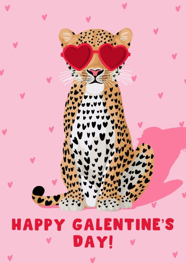 Cute Valentine's Day Card - Galentine's Day - Hearts created by Pink Peach Cards