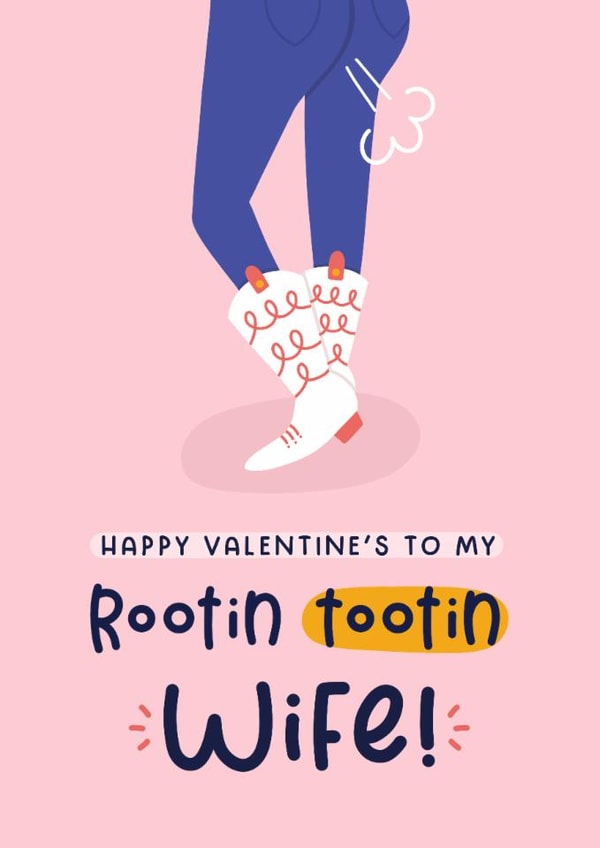 Funny Valentine's Card - For Wife - Cowgirl - Country Girl - Farting created by Joanne Hawker